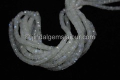 White Rainbow Far Faceted Tyre Shape Beads